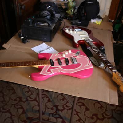 Six Flags Superman/woman Stratocaster Copy (2000s, Pink Relic) image 14
