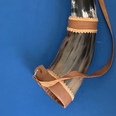 41" Brazilian Berrante Ox Horn Trumpet Handmade in 5 Horns and Leather Streaps image 1