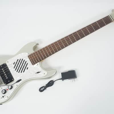 MarineRider MR-1 Metallic Silver Mosrite Ventures Copy Built-in Amp travel guitar Made in JAPAN image 1