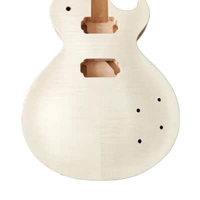 Unfinished Electric Guitar Body Set Mahogany Wood AAA Flamed Maple Top Set-Neck H-H Pickups image 1