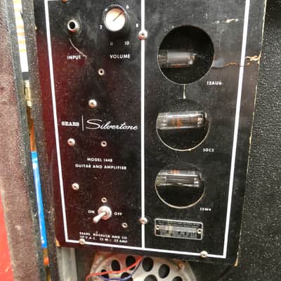 Silvertone Sears 1448 Amp in case / Guitar Combo 1965 Circa - Black Sparkle image 5