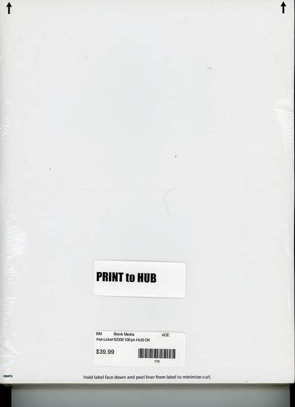 Ace CD/DVD 2 up Labels 62300 - White image 1
