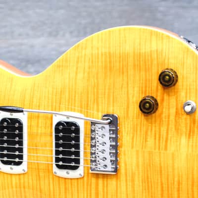 PRS SE Santana Flame Maple Veneer Top Santana Yellow Electric Guitar w/Bag image 4