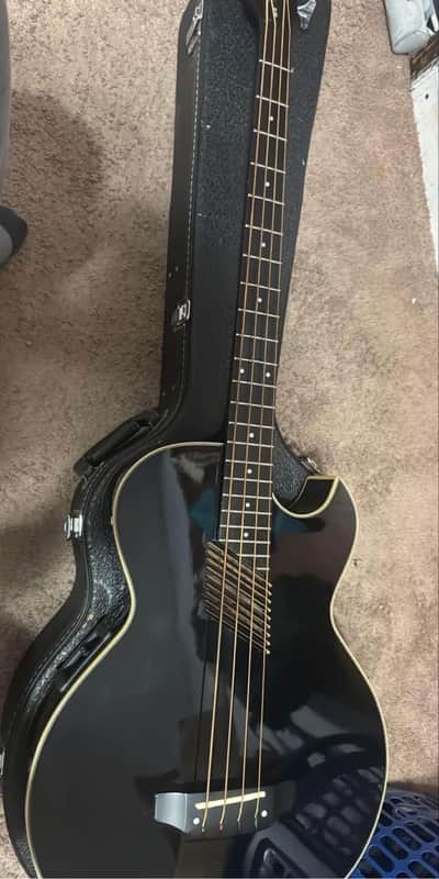 Washburn AB-10 Black Acoustic Bass - Black (USED) image 1