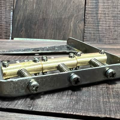 Fender  Telecaster Bridge Plate aged with GVT special Vintage Brass saddles  2020 Aged steel image 7