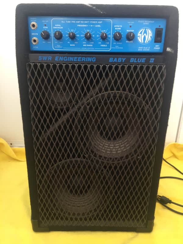 SWR Engineering Baby Blue II BASS Combo Amplifier - black carpet with 16 gauge steel diamond pattern grill image 1