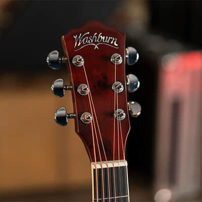 Washburn DFBDA Deep Forest Burl Collection Dreadnought Acoustic Guitar-Amber Fade Gloss image 13