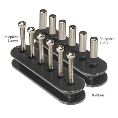 StewMac Build Your Own Humbucker Kit, with Alnico 5 Magnet and Black Bobbins image 2