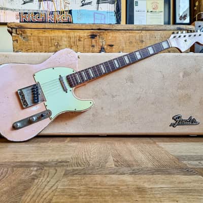 Fender Telecaster Shell Pink with 1966 Jazzmaster neck and red bobbin pickups image 1