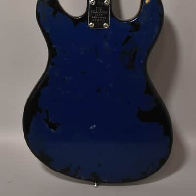 1970s Univox Hi-Flier Phase II Bass Metallic Blue Refin MIJ w/Gig Bag image 3