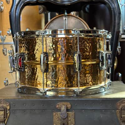 NEW Ludwig 8x14 Hammered Bronze Phonic Snare Drum w/ Imperial Lugs image 3