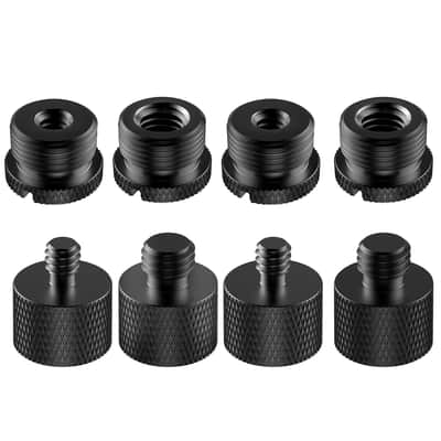 8 Pieces Mic Stand Adapter, 5/8 Female To 3/8 Male 3/8 Female To 5/8 Male 5/8 Female To 1/4 Male 1/4 Female To 5/8 Male Screw Thread Adapter For Microphone Stand Boom Arm Camera Tripod image 1