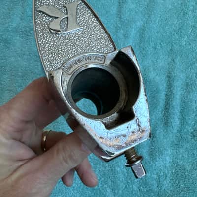 Rogers Tom Drum Mount or Spur bracket - Big R Memriloc XP8 - 1” Lot #oo2 70s - Chrome image 6