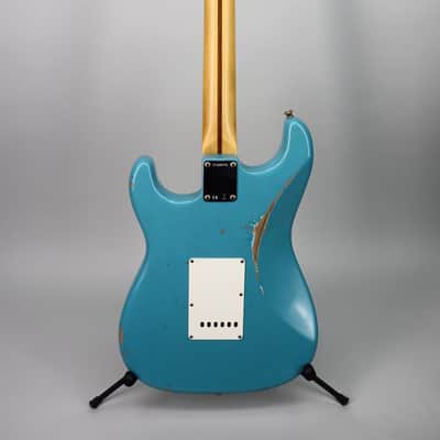 Fender Custom Shop Detroit Guitar Dealer Select '62 Strat Relic Faded Aged Taos Turquoise image 7