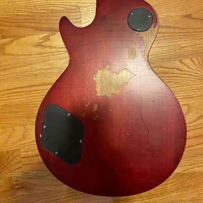 Unbranded Single Cutaway Heavily Aged Guitar Chibson w/Upgrades image 9