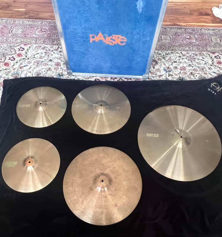 Vintage Paiste White Label Giant Beat Set W/Case! image 1