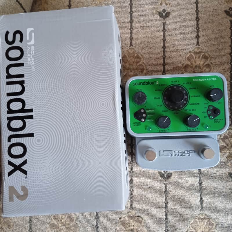 2010s Source Audio Soundblox 2 Dimension Reverb Green