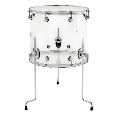 DW Design Series Acrylic Floor Tom 16x18 - Clear w/Chrome Hardware (DDAC1618TTCL) image 2