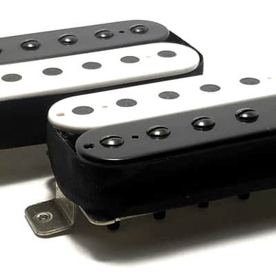 Nami Bucker HH Set ~ Bridge + Neck A5 Heavy Humbucker Pickups, Great for Modern Metal ~ Zebra White Black image 1