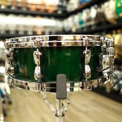 Tama Starphonic Maple 5x14" 2023 Ltd. Snare Drum (Emerald Figured Maple) image 6