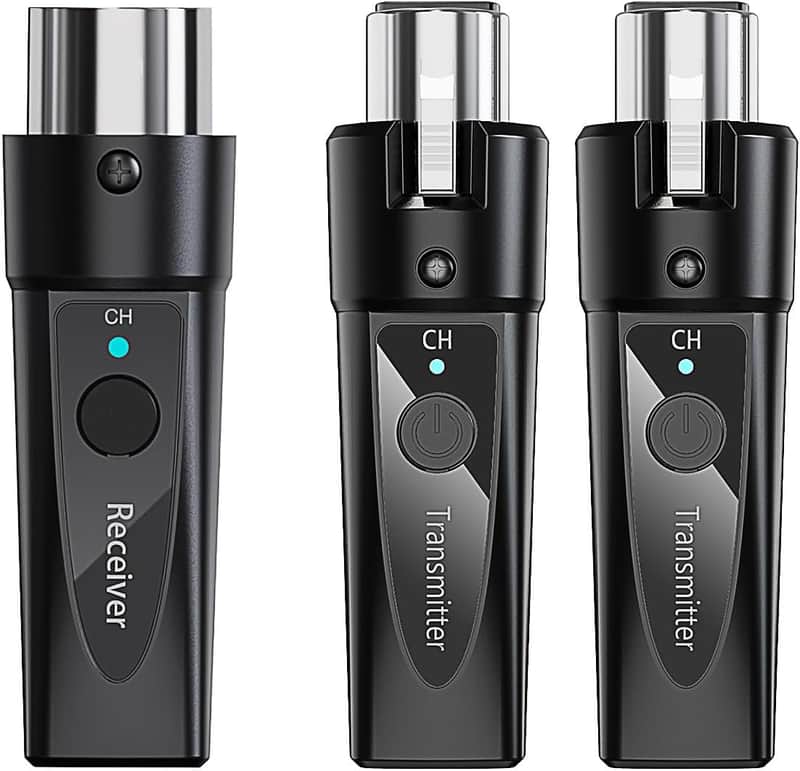 Wireless XLR Microphone System – 2 Transmitters & 1 Receiver – Dual-Input Wireless Mic Kit for Dynamic & Condenser Mics (Phantom Under 24V) – Low Latency, 4-Channel Digital (2.4 GHz) image 1