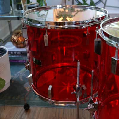 1979 Sonor Acryl Champion 6-Piece Drum Kit Red image 7
