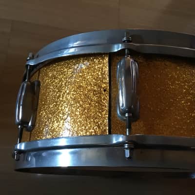 Slingerland Radio King snare drum Radio King 1950’s - Gold sparkle image 6