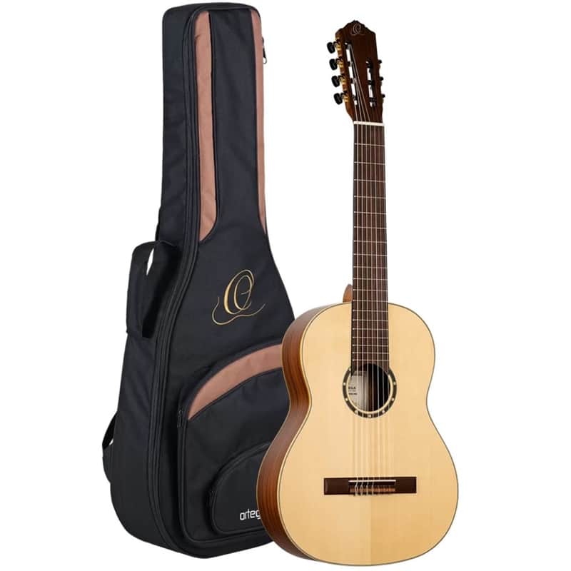 Ortega R133-7 Pro Solid Spruce Top Nato Neck Nylon 7-String Classical Acoustic Guitar w/Gig Bag image 1