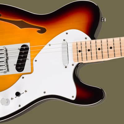 Fender Squier Affinity Series Thinline Telecaster Electric Guitar, 3-Colour Sunburst image 4