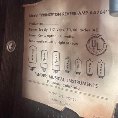 1968 Fender Princeton Reverb "Drip Edge/Black Line" - CLEAN! - Original Transformers + Footswitch, Serviced w/ 3-Prong Cord image 9