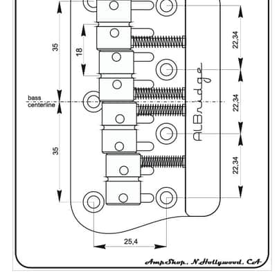 Fender MusicMaster Bass replacement AlBridge MMSV18 Vintage Bridge For Short-Scale Direct Replacement 18mm String Spacing. image 3