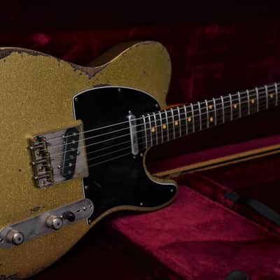 American  Fender Telecaster Custom Heavy Relic  Gold Sparkle TX Specials image 4