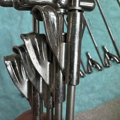 Ludwig 8 Bass Drum Bow Tie Tension Rods and Claws - Transition Badge era 50s 60s - Nickel image 9