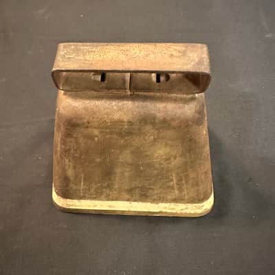 VINTAGE 5" Copper Cowbell, 1970s, Square Handle, Metal Clapper, Patina-EXCELLENT image 3