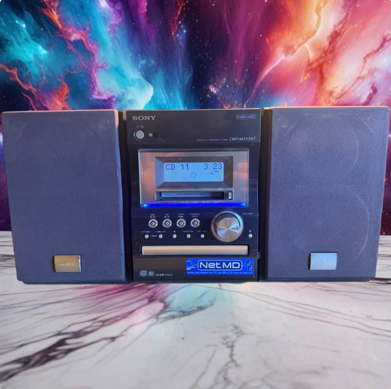 Sony CMT-M333NT Micro Hi-Fi System, Tuner, CD, Mini Disc, Tape, PC Serviced Rare