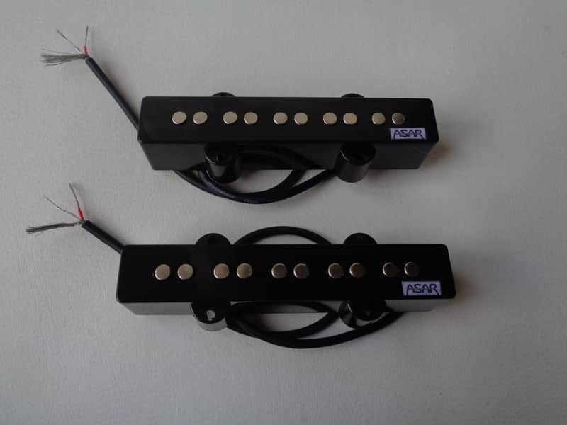 Set of handmade passive pickups (J style) with Neodymium magnets for five-string electric bass image 1