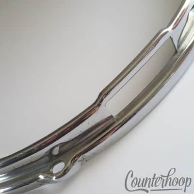 *Slingerland 14" Snare Drum Resonant Side Rim/Hoop 8-Lug Stick-Saver Chrome 70s* image 3