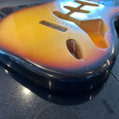 MJT Vintage Aged Nitro Guitar Body VTS 3 Tone Burst Body Only No  Parts Incuded image 11