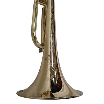 Schiller American Heritage Rivera Pro Trumpet Gold w/Bell Engraving image 3