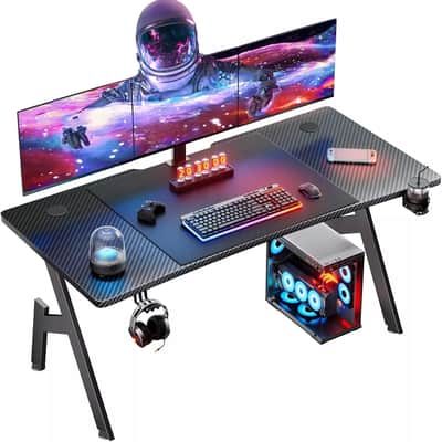 47” Music Producer Desk w/ Speaker Stands & Cable Management – Studio Workstation for Musicians & Producers image 1