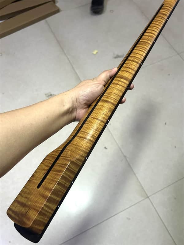 Stainless steel 21 fret Rosewood Roasted Flame Maple Electric Bass Neck part image 1