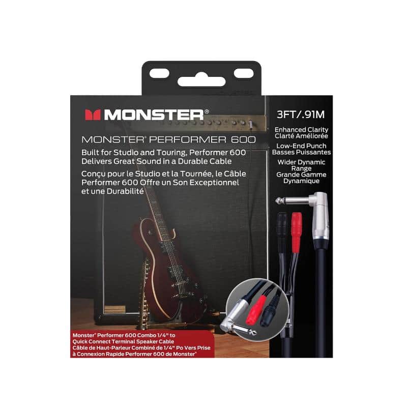 Monster Performer 600, Speakon 3 ft/0.9m - Faston (600510) - Black image 1