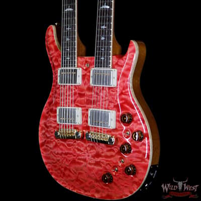 2019 PRS Private Stock #7827 Doubleneck McCarty 594 Semi-Hollow Piezo Brazilian Rosewood Board Salmon image 2