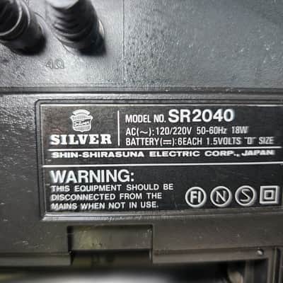 SILVER SR 2040 Rare Vintage Cassete Boombox Japan Retro Warranty SILVER image 10