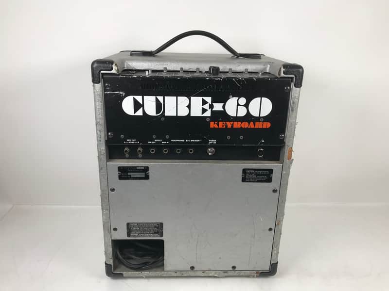 Vintage Roland Cube 60 Keyboard Amplifier Amp Silver w/ Cover CK
