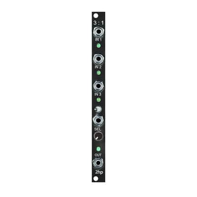 2hp 3:1 Eurorack Voltage Controlled Switch Module (Black) image 2