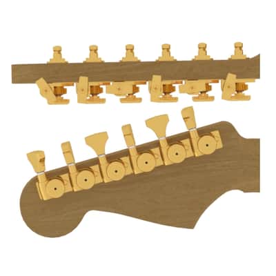 Hipshot 6K1GLOG Guitar Tuner Upgrade Kit 6-Inline Open Gear Gold