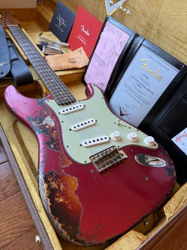 2026 Fender Custom Shop ‘61 Stratocaster SR25 Super Heavy Relic - Red Sparkle over 3 Tone Sunburst image 1