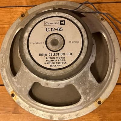 Rola Celestion Vintage Vented, Marshall Amplifier Cabinet 12" Speaker Cone, 65 Watts, 16 Ohms,  Model G1265, Made in England, Original from the 1970's image 6