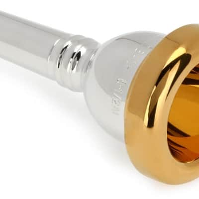 Bach 350 Classic Series Silver-plated Small Shank Trombone Mouthpiece with Gold-plated Rim - 6-1/2AL image 2